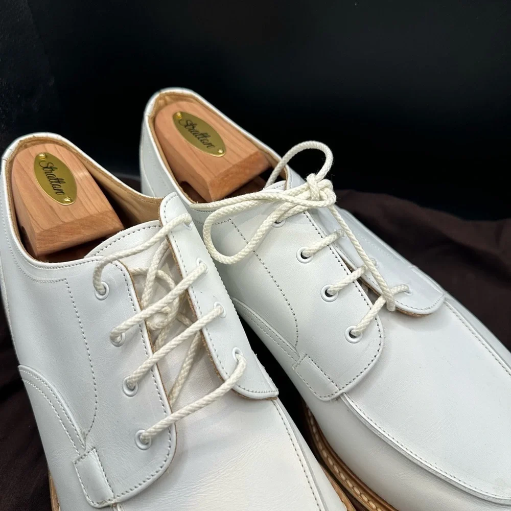 Church's Custom Grade White Leather Men's Oxfords